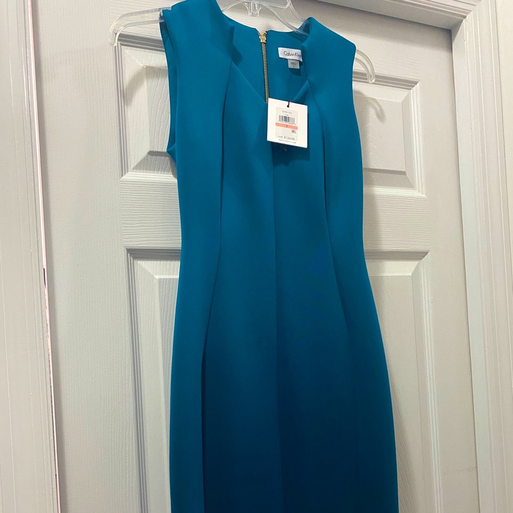New Teal Calvin Klein Size 2 Dress Beautiful color With Tags